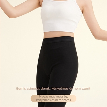 Női pamut termosz leggings, magas derékkal, egy rétegű, vast anyag, 90–95% pamut, hasi kontroll, meleg