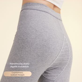 Női pamut termosz leggings, magas derékkal, egy rétegű, vast anyag, 90–95% pamut, hasi kontroll, meleg