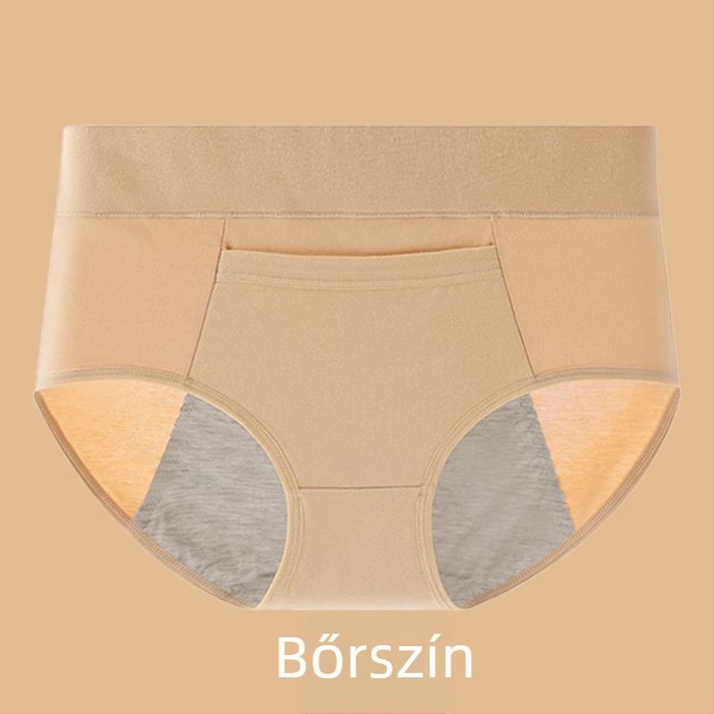 Pamutból készült menstruációs fehérnemű modalos ágyéktáji betéttel, középmagas derekú, szivárgás elleni védelem
