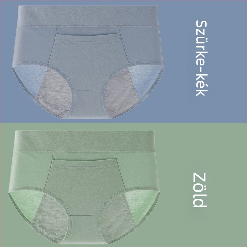 Pamutból készült menstruációs fehérnemű modalos ágyéktáji betéttel, középmagas derekú, szivárgás elleni védelem