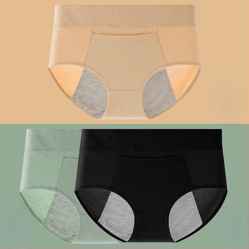 Pamutból készült menstruációs fehérnemű modalos ágyéktáji betéttel, középmagas derekú, szivárgás elleni védelem