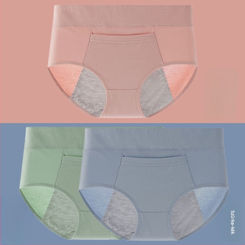 Pamutból készült menstruációs fehérnemű modalos ágyéktáji betéttel, középmagas derekú, szivárgás elleni védelem