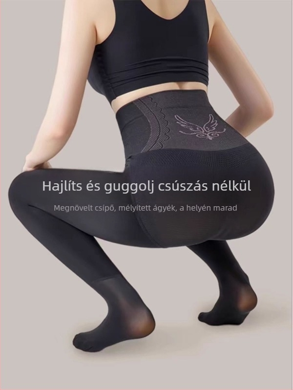 Női téli harisnyanadrág, lábak karcsúsító hatással, vastagított kivitel, popsiemelés, testformázás
