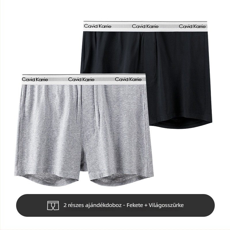 Férfi pamutszövésű boxeralsó, középmagas derekú, egyszínű, légáteresztő, antibakteriális