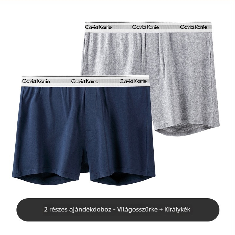 Férfi pamutszövésű boxeralsó, középmagas derekú, egyszínű, légáteresztő, antibakteriális