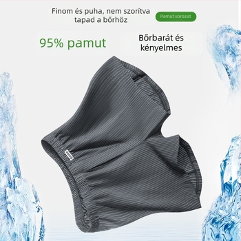 MILAN Férfiaknak csíkos pamut pizsama nadrág, plusz méret, laza szabás