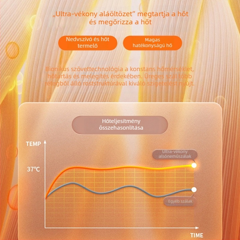Női őszi-téli ultravékony termoszett 37°C állandó hőmérséklettel, kapucnis felső és hosszú nadrág, varrat nélküli, testformázó