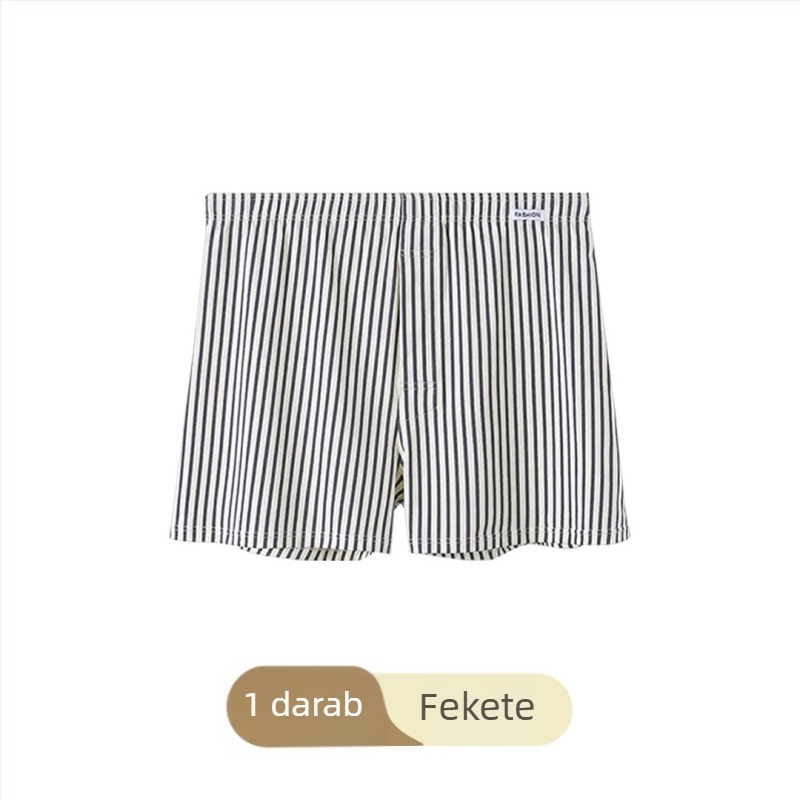Pamut boxer alsó csíkos, laza szabású, középmagos derekú, plusz méret, légáteresztő, bőrbarát