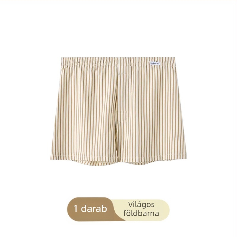Pamut boxer alsó csíkos, laza szabású, középmagos derekú, plusz méret, légáteresztő, bőrbarát