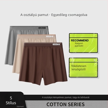 Férfi Milan pamut kötött pizsama rövidnadrág, légáteresztő, varratmentes, középső derekú, 95–100% pamut