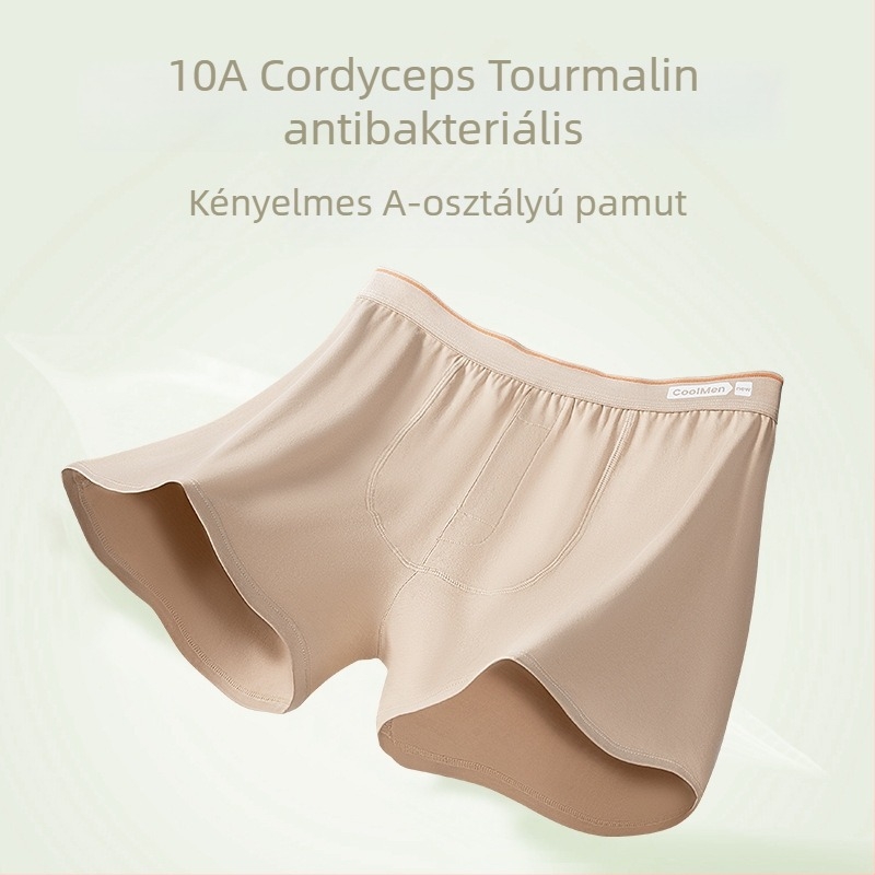 Férfi Milan pamut kötött pizsama rövidnadrág, légáteresztő, varratmentes, középső derekú, 95–100% pamut