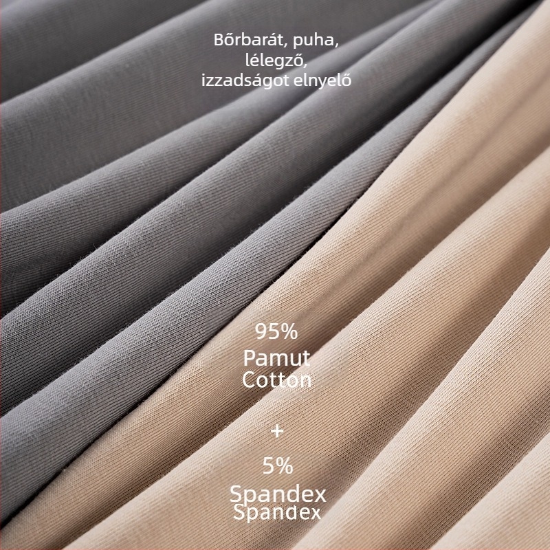 Férfi Milan pamut kötött pizsama rövidnadrág, légáteresztő, varratmentes, középső derekú, 95–100% pamut