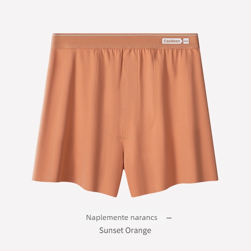 Férfi Milan pamut kötött pizsama rövidnadrág, légáteresztő, varratmentes, középső derekú, 95–100% pamut