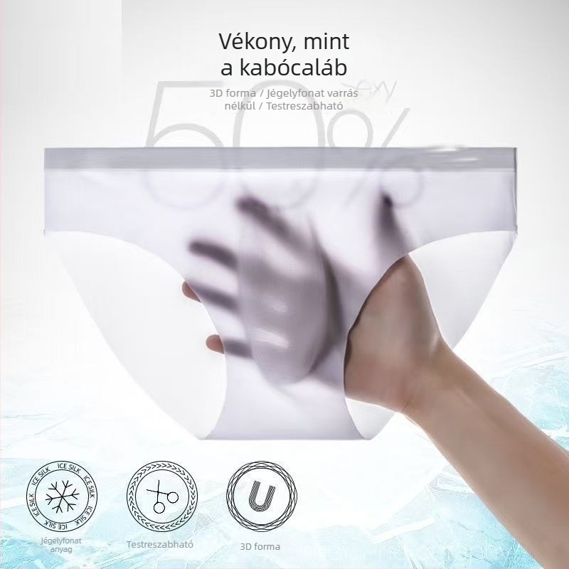 Férfi Ice Silk alsónadrág, légáteresztő, gyorsan száradó, középső derekú, nylon anyag