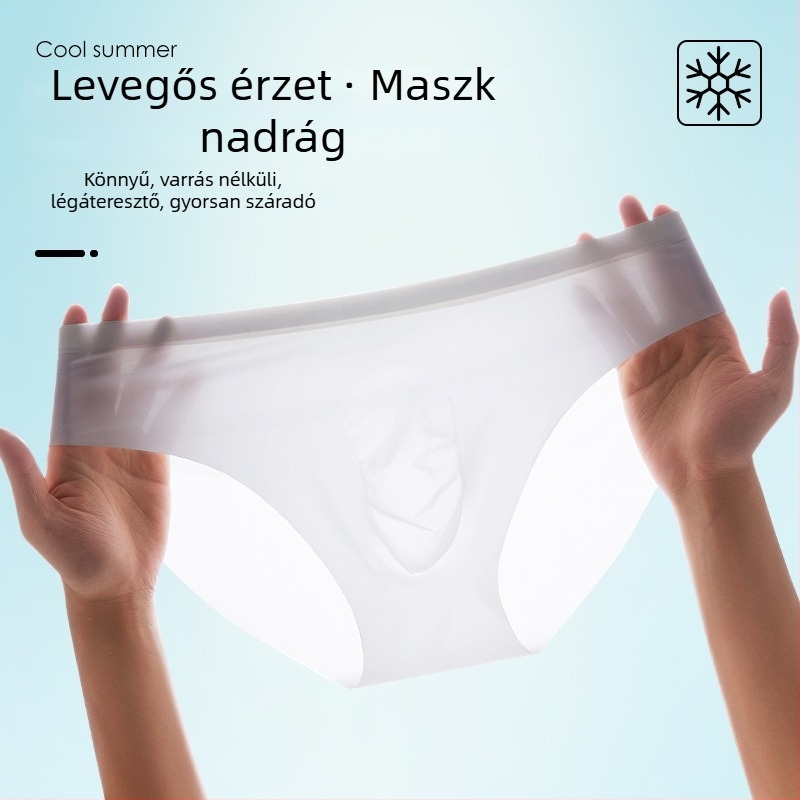 Férfi Ice Silk alsónadrág, légáteresztő, gyorsan száradó, középső derekú, nylon anyag