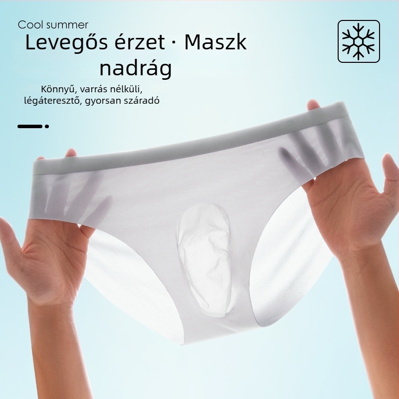 Férfi Ice Silk alsónadrág, légáteresztő, gyorsan száradó, középső derekú, nylon anyag