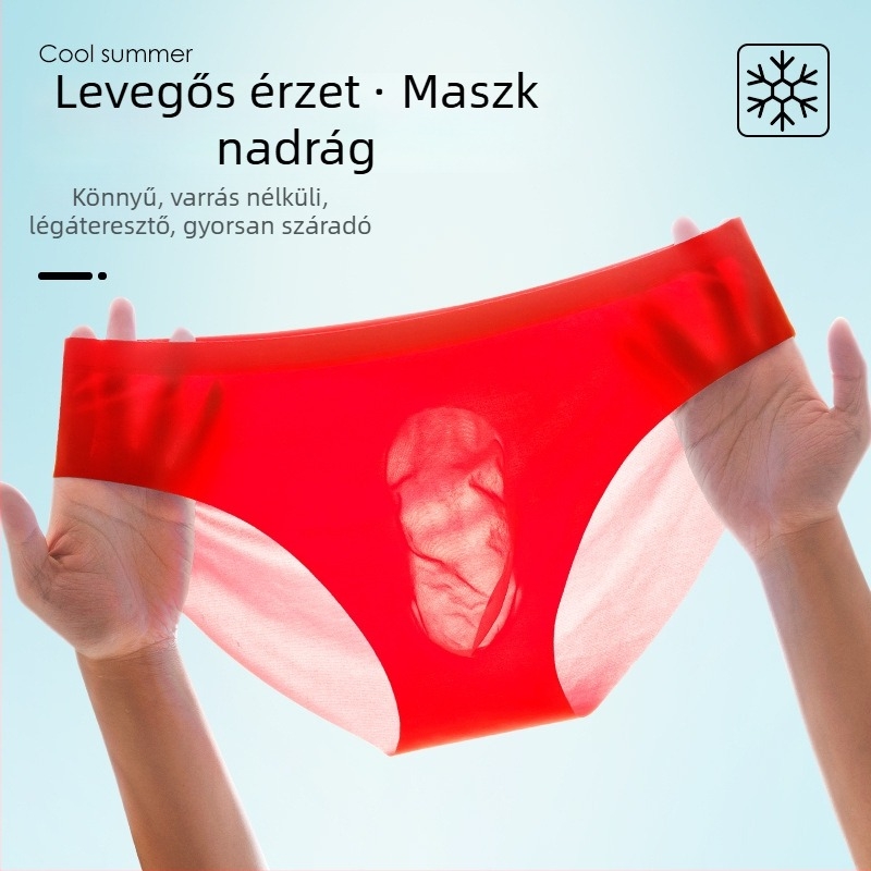 Férfi Ice Silk alsónadrág, légáteresztő, gyorsan száradó, középső derekú, nylon anyag