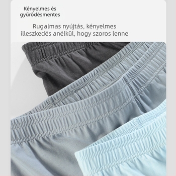Férfi pamut boxer rövidnadrág, középmagas derekú, lélegző, egyszínű, 95–100% pamut