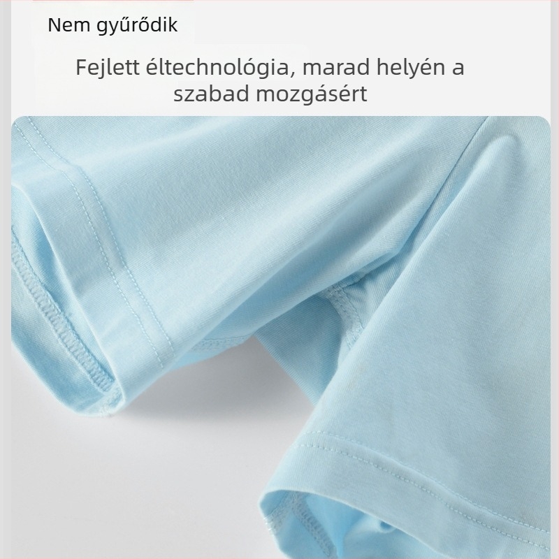 Férfi pamut boxer rövidnadrág, középmagas derekú, lélegző, egyszínű, 95–100% pamut