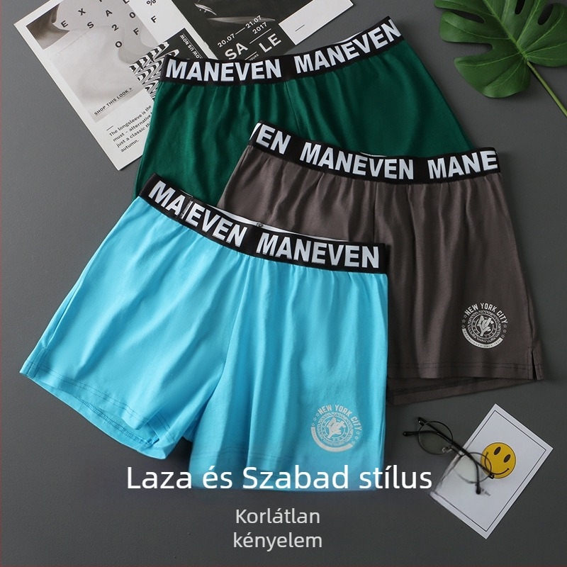 Baisna férfi 100% pamut boxeralsó, lazább szabású, tiniknek, egyszínű