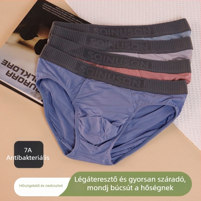Férfi modal boxeralsónemű - lélegző, antibakteriális, kötött, középmagas derekú