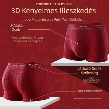 Férfi alsónemű 100% pamutból, prémium Class A pamut, Cordyceps ápolás, antibakteriális, lélegző, boxer briefs középmagasságú