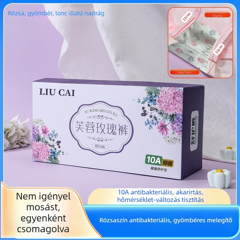 Női magas derekú antibakteriális bugyi mulberry selyem bélésével a fenék formázásához, varrás nélküli, egyszínű, ajándékdobozt tartalmazó csomagolás