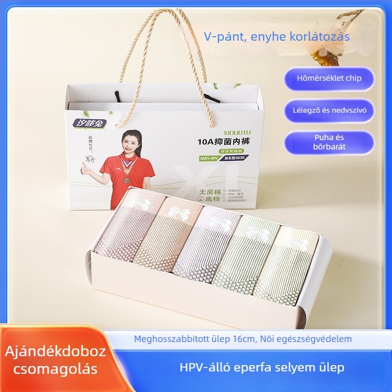 Női magas derekú antibakteriális bugyi mulberry selyem bélésével a fenék formázásához, varrás nélküli, egyszínű, ajándékdobozt tartalmazó csomagolás