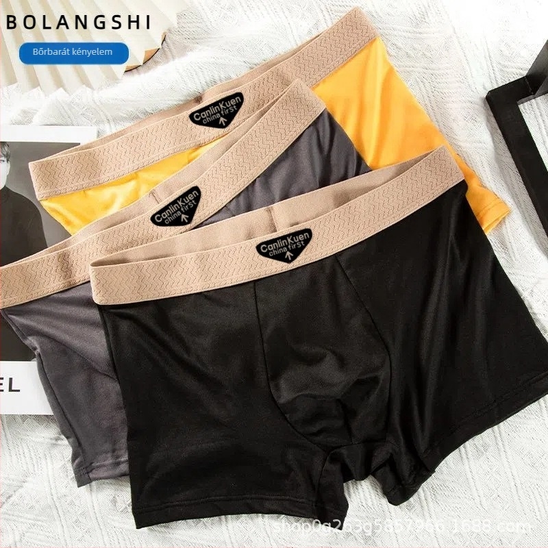 Férfi boxeralsó, légáteresztő, laza és kényelmes, nagy méret, antibakteriális, Milk Silk, 7A osztály.