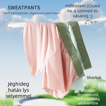 Férfiak számára lélegző, laza otthoni nadrág nylonból, 80–90% Nylon, alacsony derék, ágyékon viszkóz bélés, egész évben viselhető