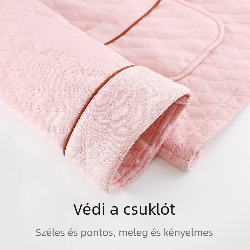 Flanell öltöny, 100% pamut, extra vastag, galléros, hosszú ujjú, nadrág