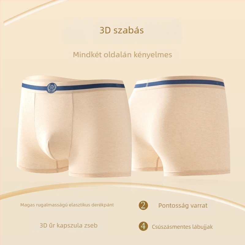 Férfi alsónadrág, 90–95% pamut, lélegző, belső csípő rész selyemmel bélelt, mintázat színazonos, középmagas derekú