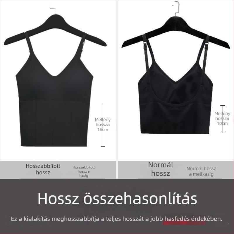 Váll nélküli melltartó U- alakú formával, beépített top camisole nőknek