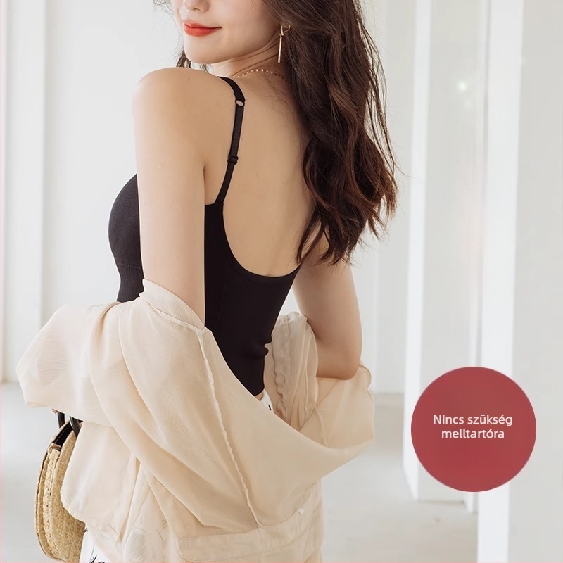 Váll nélküli melltartó U- alakú formával, beépített top camisole nőknek
