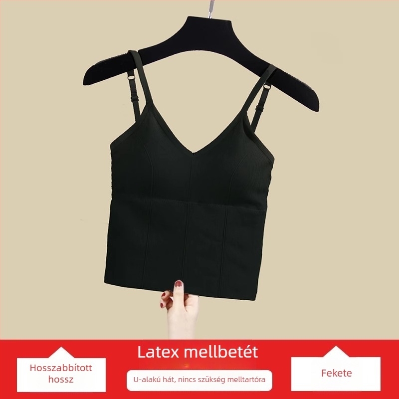 Váll nélküli melltartó U- alakú formával, beépített top camisole nőknek