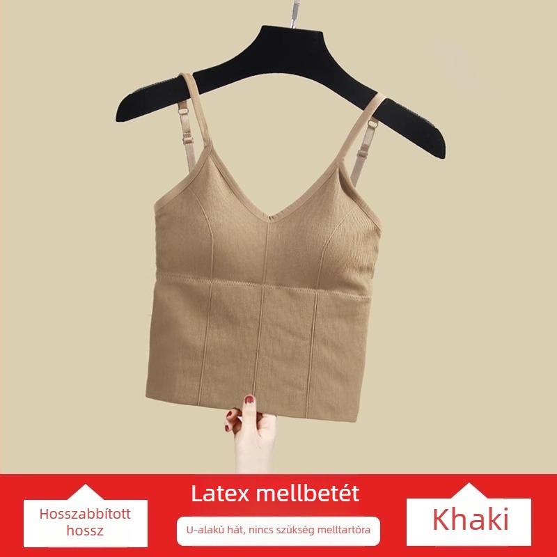 Váll nélküli melltartó U- alakú formával, beépített top camisole nőknek