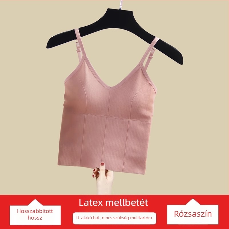 Váll nélküli melltartó U- alakú formával, beépített top camisole nőknek