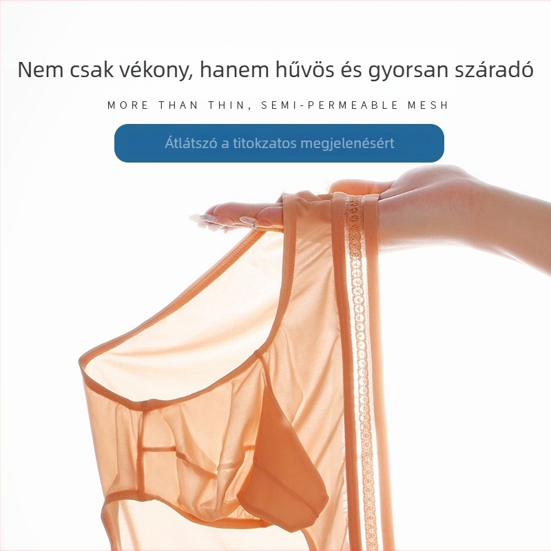 Nyári férfi alsónadrág, lélegző jégselyem anyagból, vékony fazon
