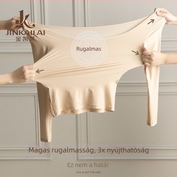 Nylon alapréteg melegítő felső, légáteresztő, antisztatikus, rugalmas, kerek nyakú