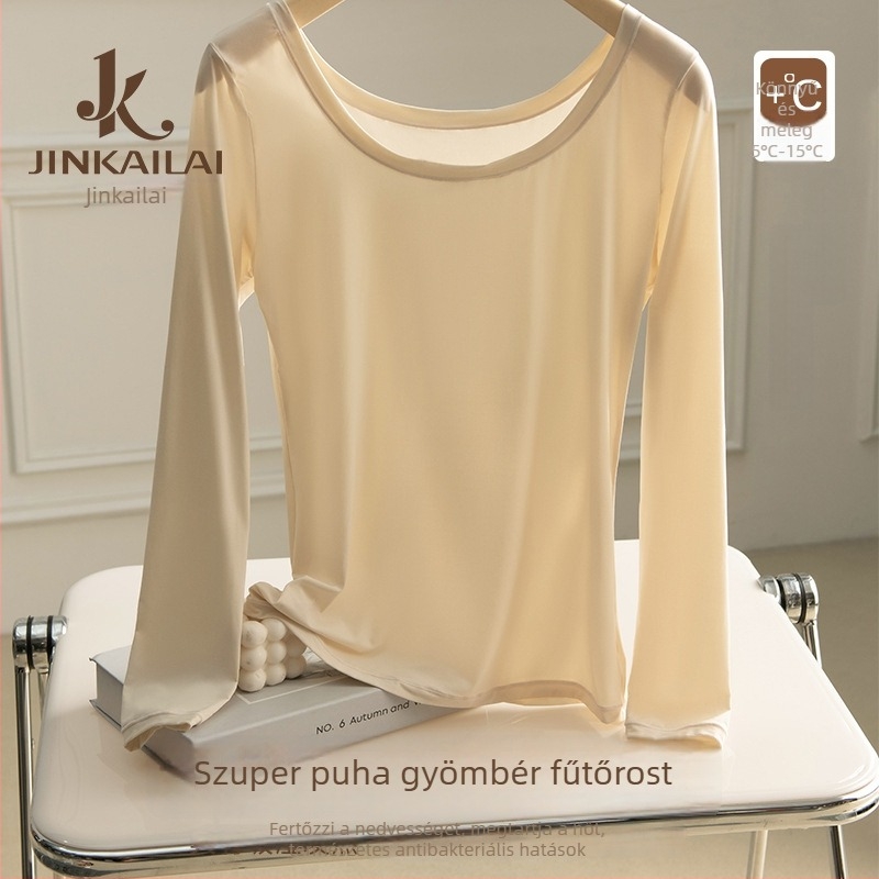 Nylon alapréteg melegítő felső, légáteresztő, antisztatikus, rugalmas, kerek nyakú