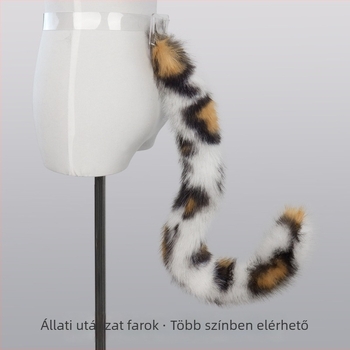 Kézzel készített plüss leopárdfarok cosplayhoz; egy darabos dizájn; Anyag: plüss; Használat: cosplay; Korosztály: felnőttek; Listázás éve: 2023 tél