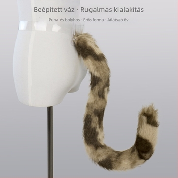 Kézzel készített plüss leopárdfarok cosplayhoz; egy darabos dizájn; Anyag: plüss; Használat: cosplay; Korosztály: felnőttek; Listázás éve: 2023 tél