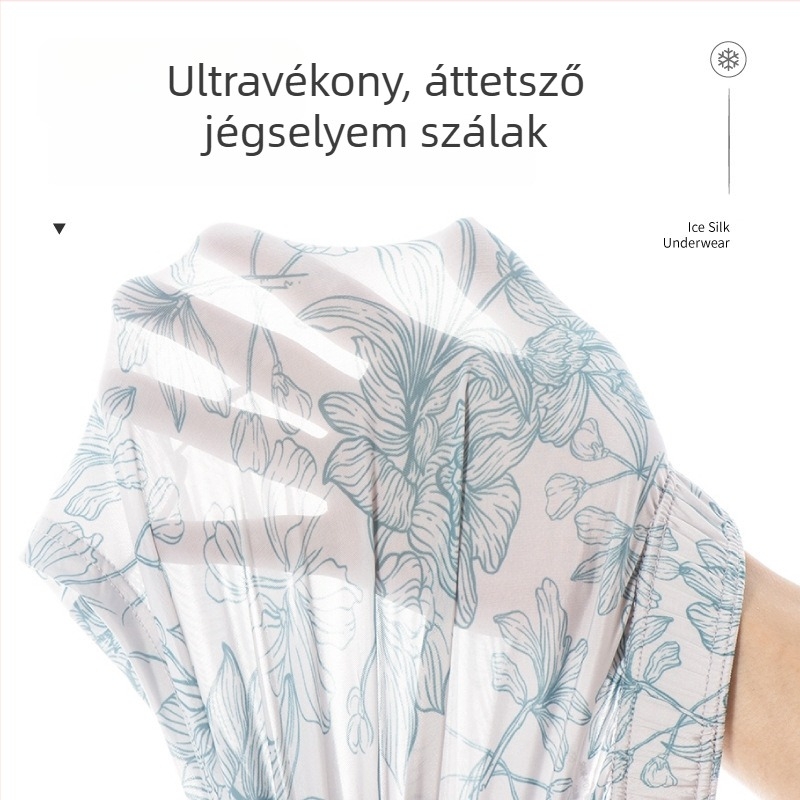 Férfi Ice Silk boxer rövidnadrág poliészterből, nedvszívó és lélegző, viszkóz bélés, középmagas derékvonal, virágos mintázat