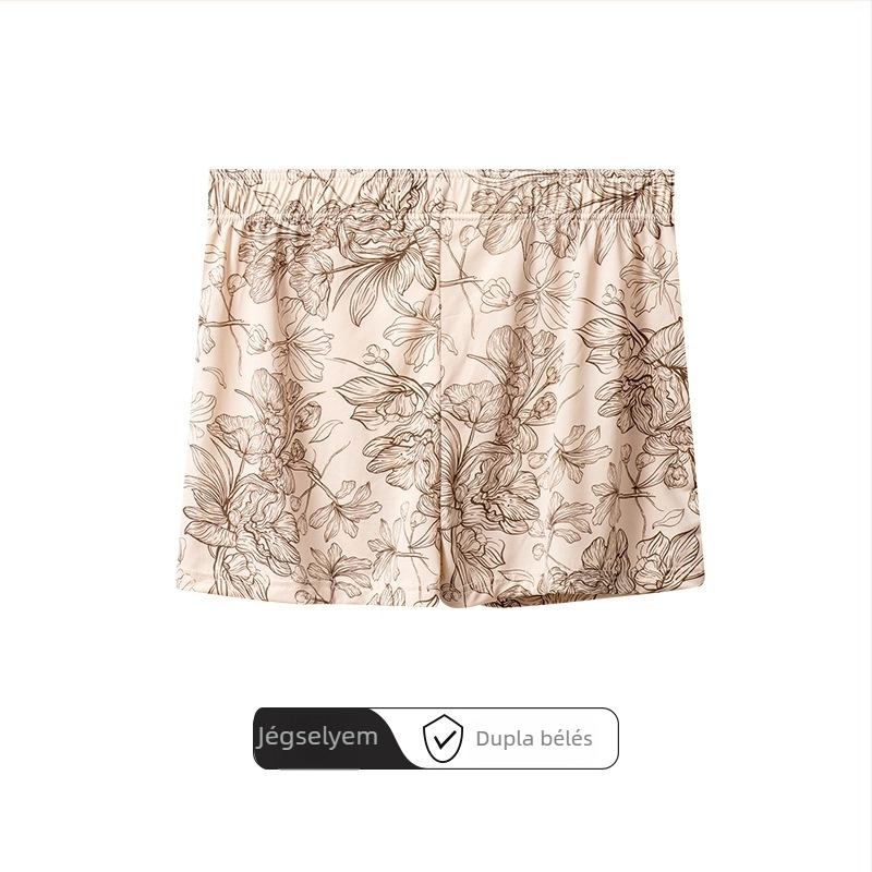 Férfi Ice Silk boxer rövidnadrág poliészterből, nedvszívó és lélegző, viszkóz bélés, középmagas derékvonal, virágos mintázat