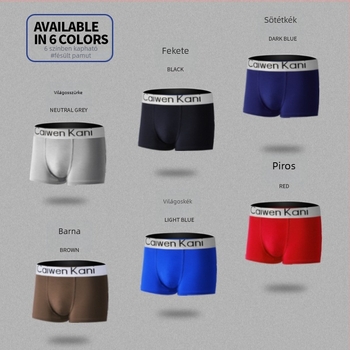 Férfi lélegző pamut-modál boxer alsónemű grafénnel, középmagas derekú, egyszínű