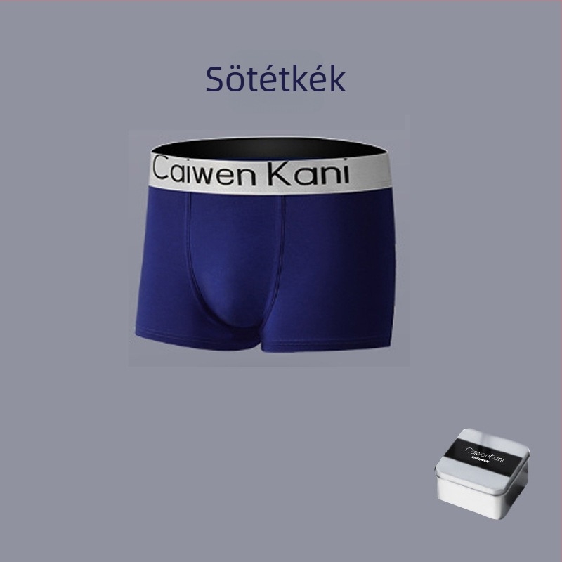 Férfi lélegző pamut-modál boxer alsónemű grafénnel, középmagas derekú, egyszínű