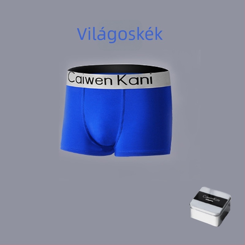 Férfi lélegző pamut-modál boxer alsónemű grafénnel, középmagas derekú, egyszínű