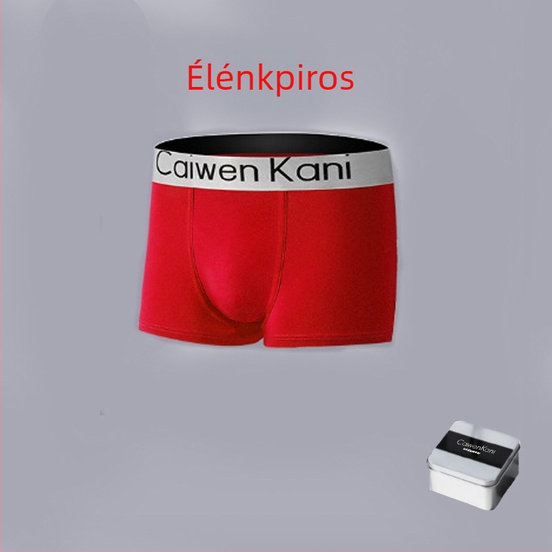 Férfi lélegző pamut-modál boxer alsónemű grafénnel, középmagas derekú, egyszínű
