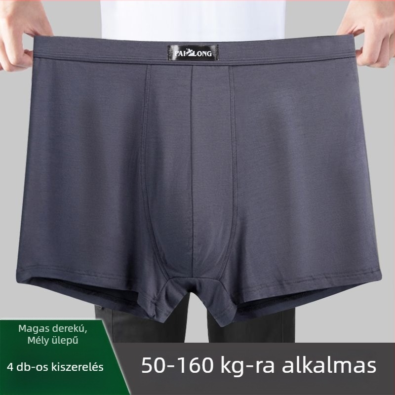 Magas derékú, laza szabású férfi modal boxeralsó, plusz méret, antibakteriális