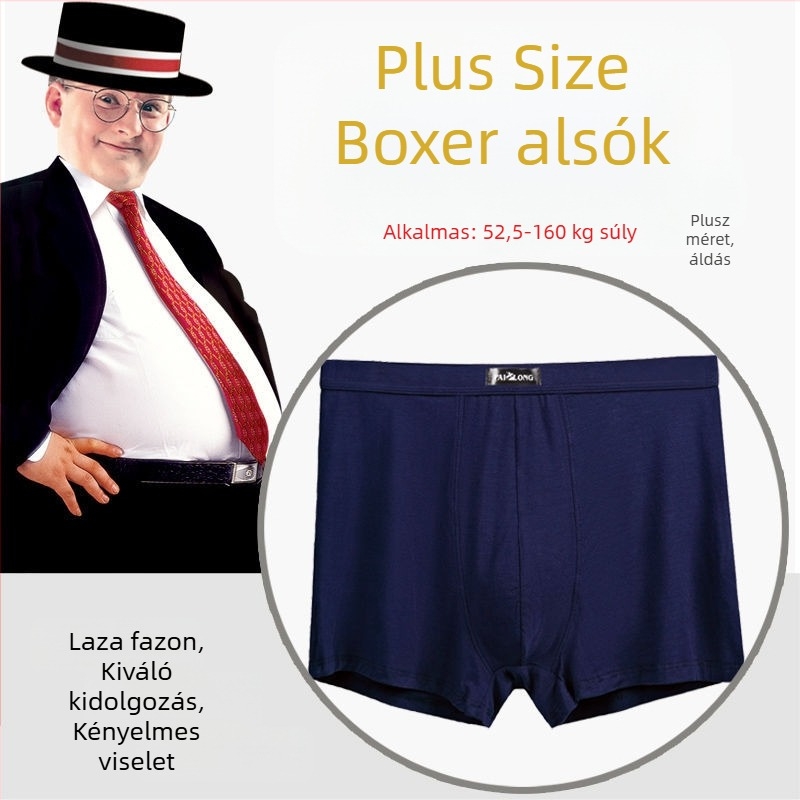 Magas derékú, laza szabású férfi modal boxeralsó, plusz méret, antibakteriális